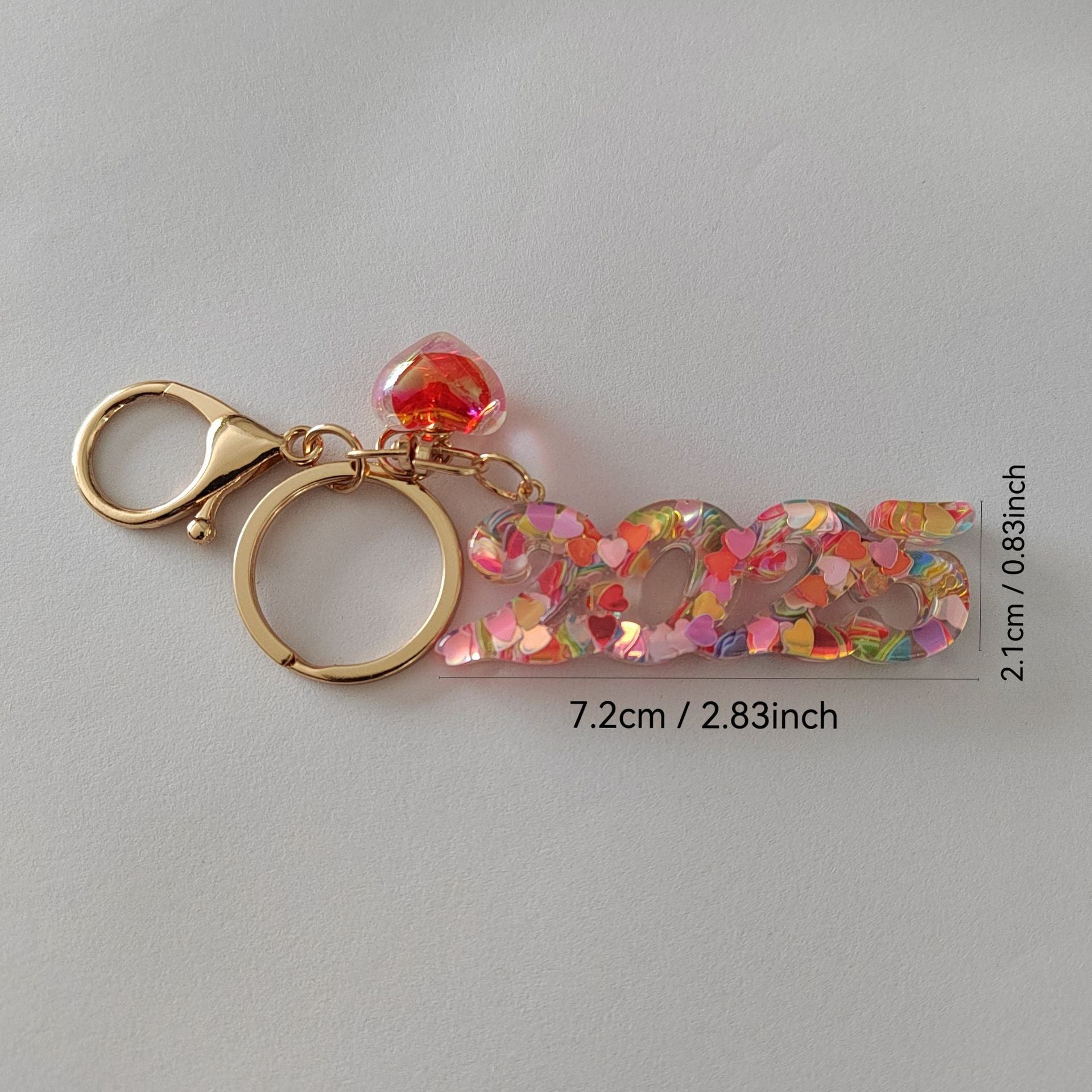 Wholesale Resin  digital creative accessories popular love hanging sequins mixed color keychain