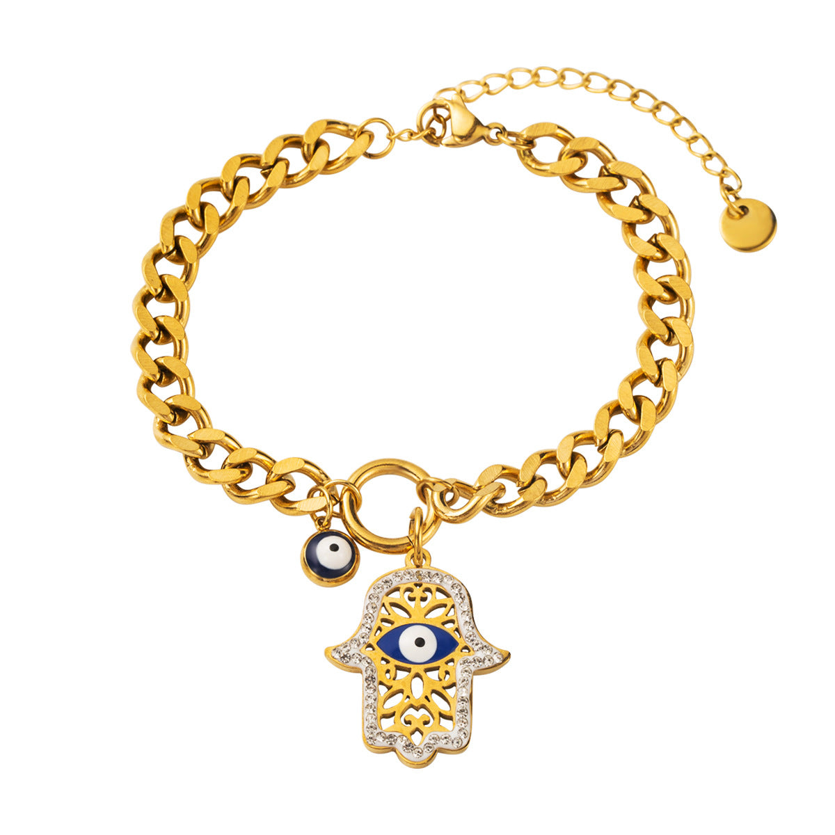 Wholesale Oil Drop Palm Demon Eye Titanium Steel Bracelet