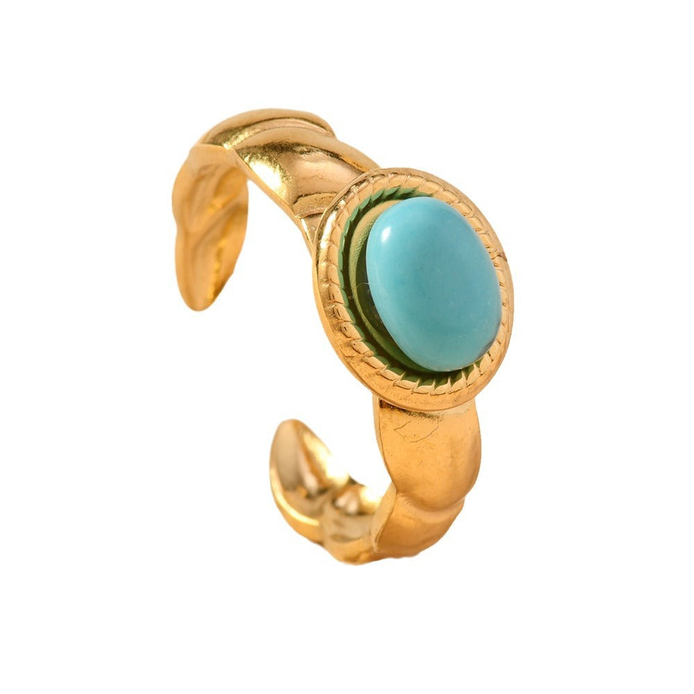 Wholesale Blue turquoise open ring