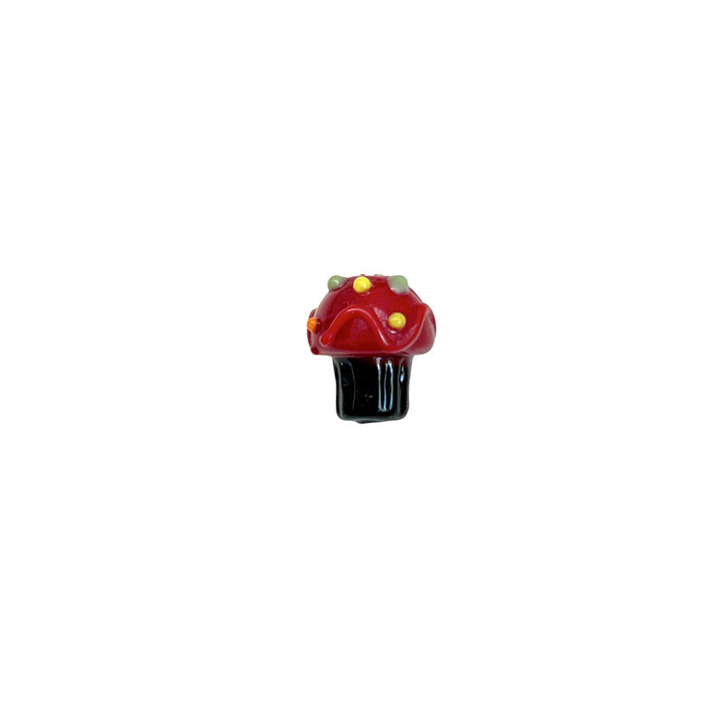Wholesale 10pcs Colorful small mushroom-shaped glass beads