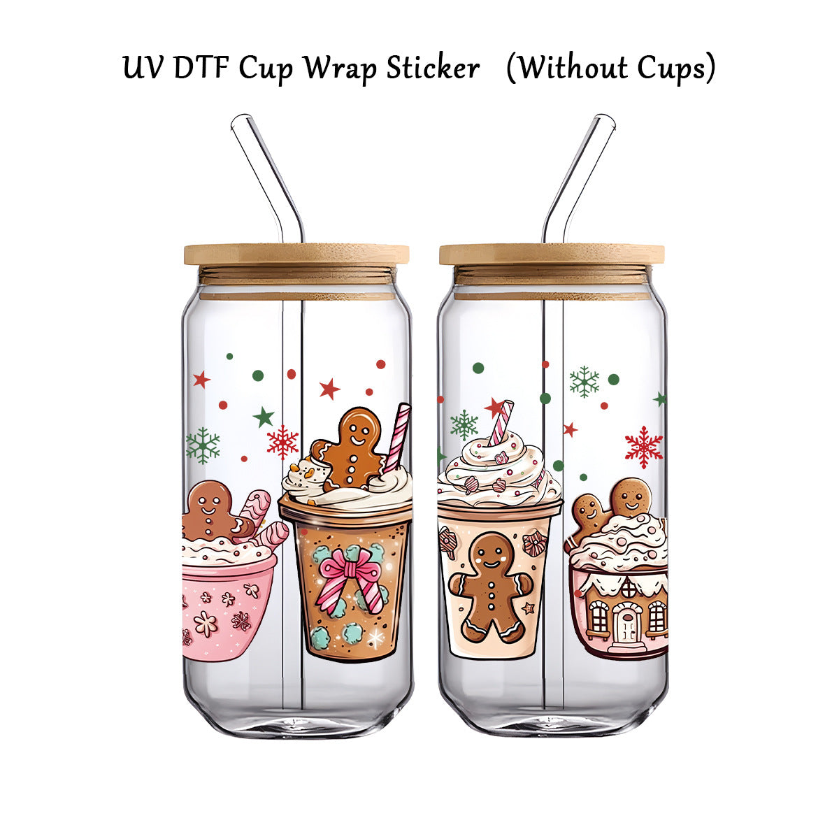 Wholesale Christmas 16oz cup sticker glass sticker crystal sticker