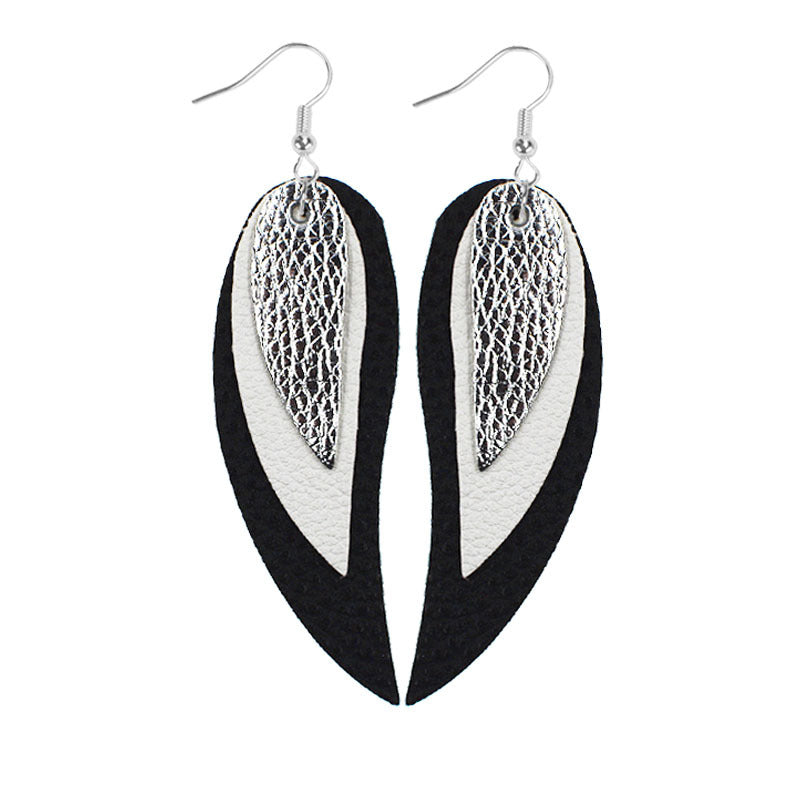 Wholesale Multi-layered Leather Earrings Symmetrical Love Earrings