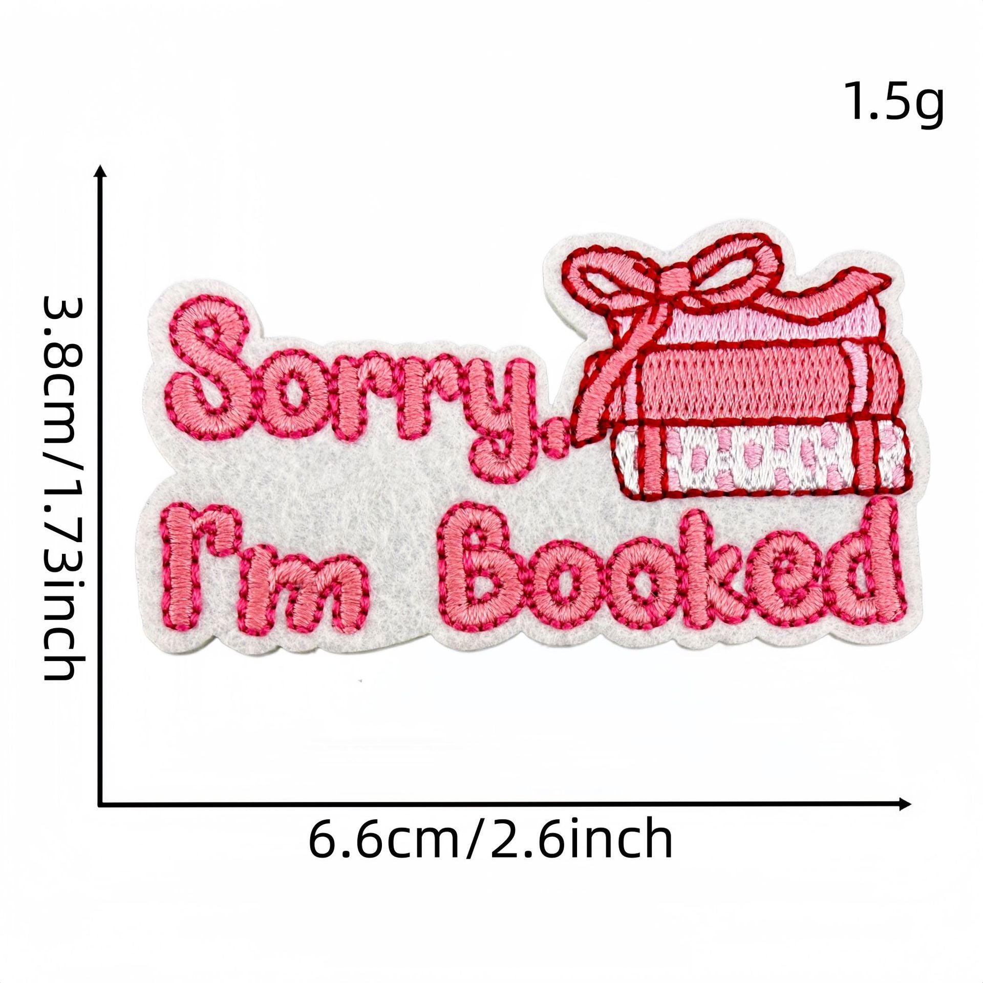 Wholesale Pink Reading Theme Embroidered Patches Book Decorative Stickers 15Pcs For Clothes Bags DIY Gift Boutique Resale