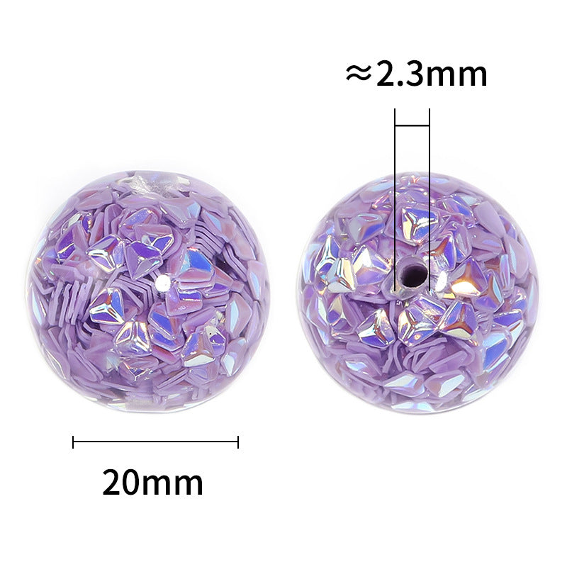 Wholesale 25pcs 20mm Colored Diamond Sequins Resin DIY Loose Beads