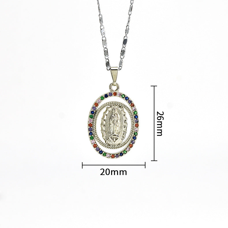 Wholesale Religious Copper Micro Inlaid Zircon Personalized Fashion Necklaces