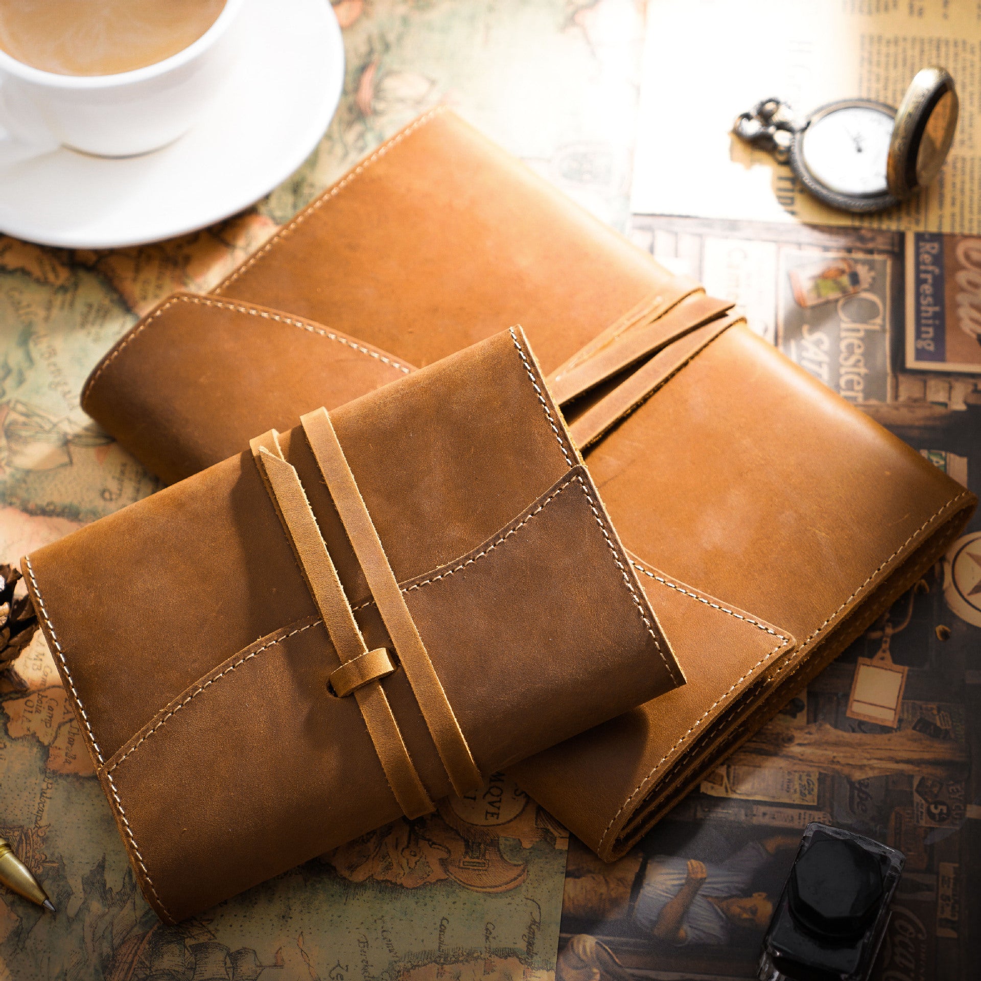 Wholesale A5A6 Top Layer Cowhide Protective Cover Fixed Page Notebook