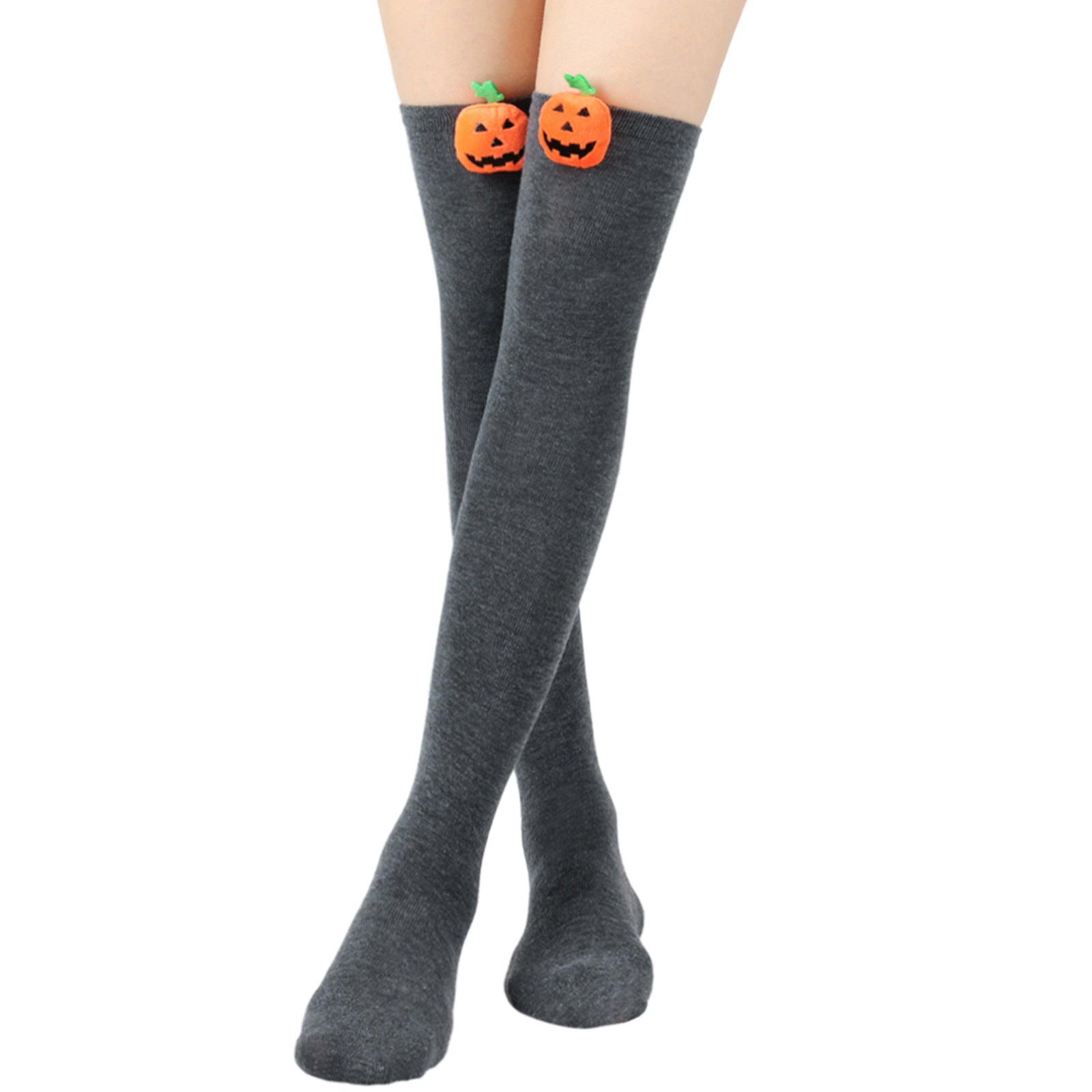 Wholesale Halloween Cartoon Devil Knee-high Striped Socks