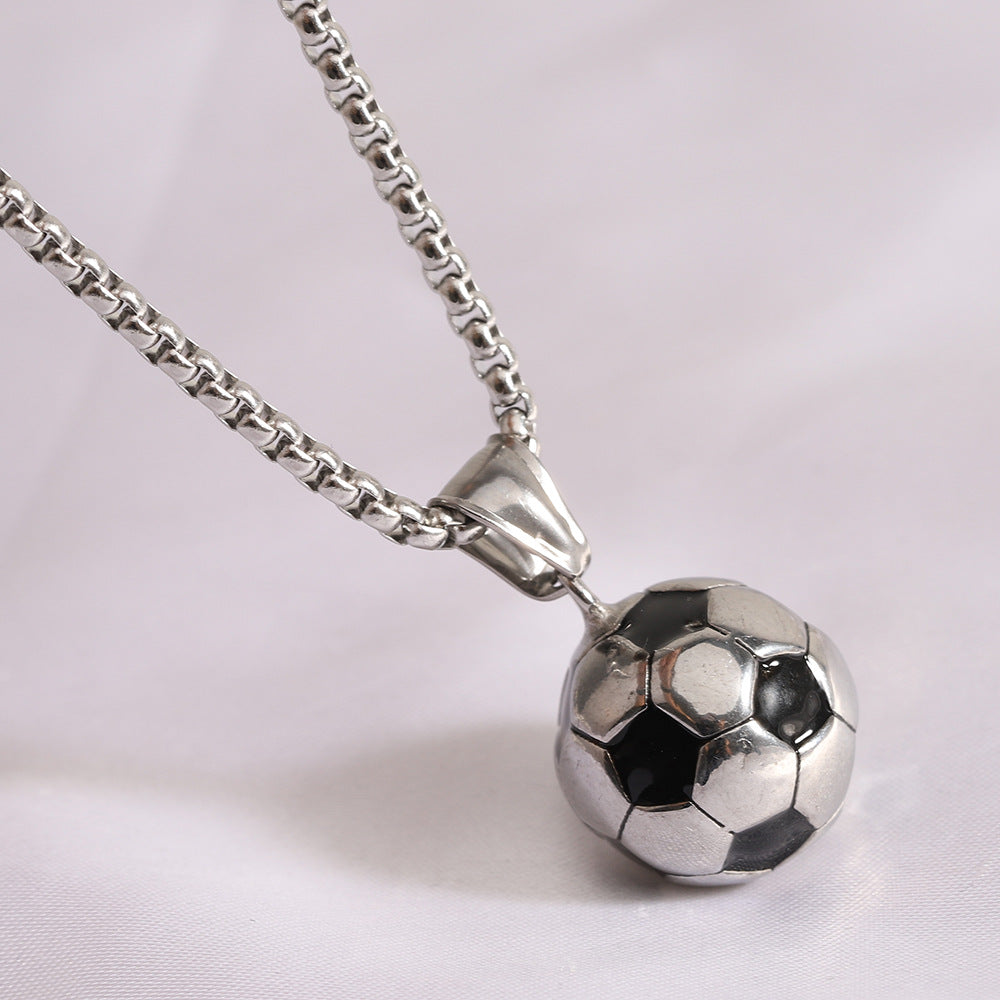 Wholesale 304 Titanium Steel Football Creative Necklaces