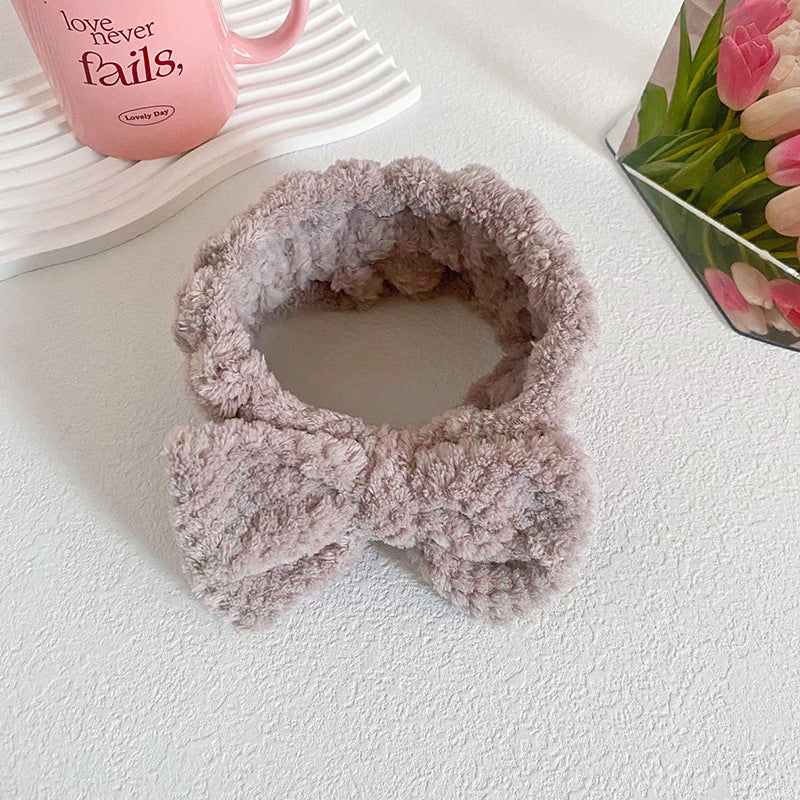 Wholesale Simple Pineapple Bow Hair Band Women's Face Wash Sports Headband Wide Edge Jewelry Cute Makeup Hair Band