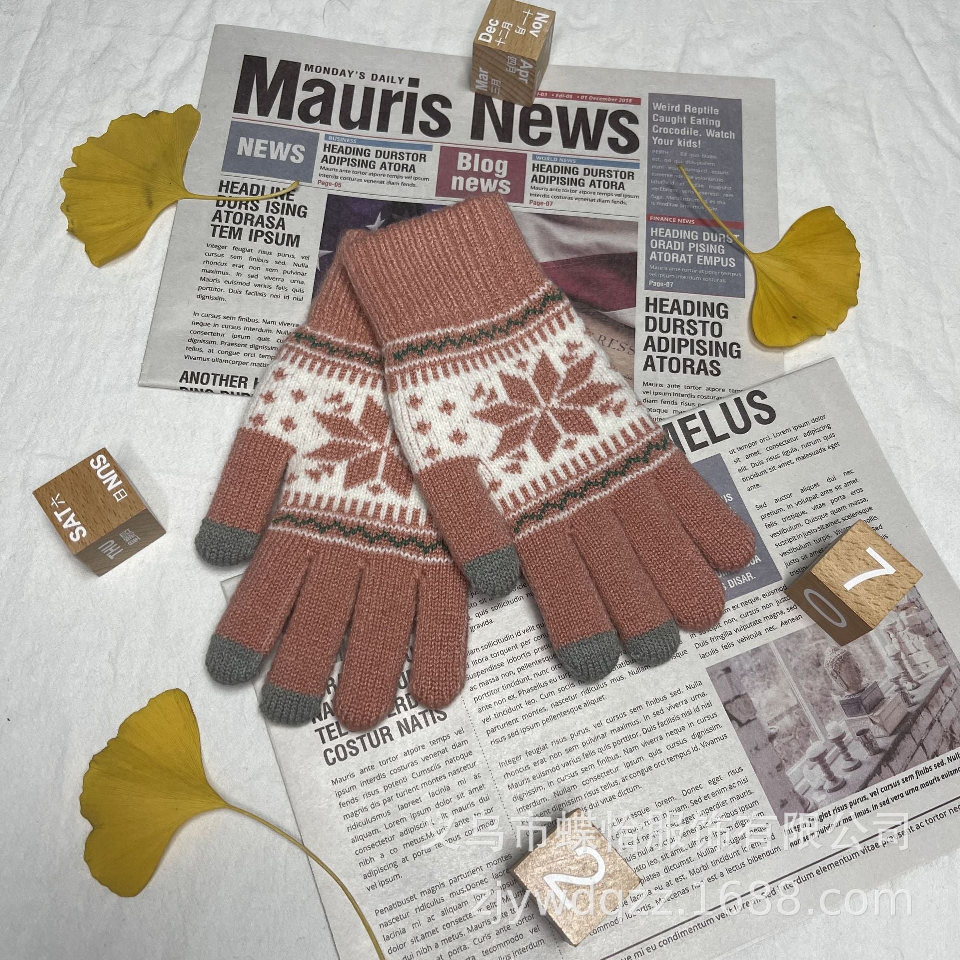 Wholesale Winter Creative Warm Finger Jacquard Touch Screen Glove