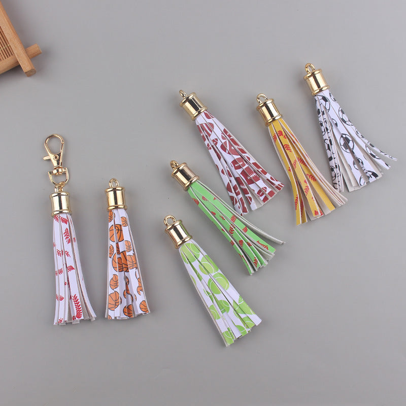 Wholesale 8cm PU Leather Tassel Keychain Accessories