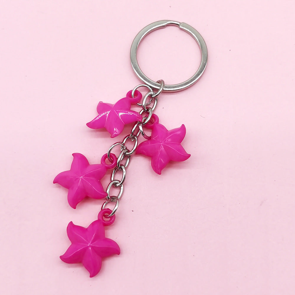 Wholesale Acrylic Starfish Keychain Small Pendant Gifts
