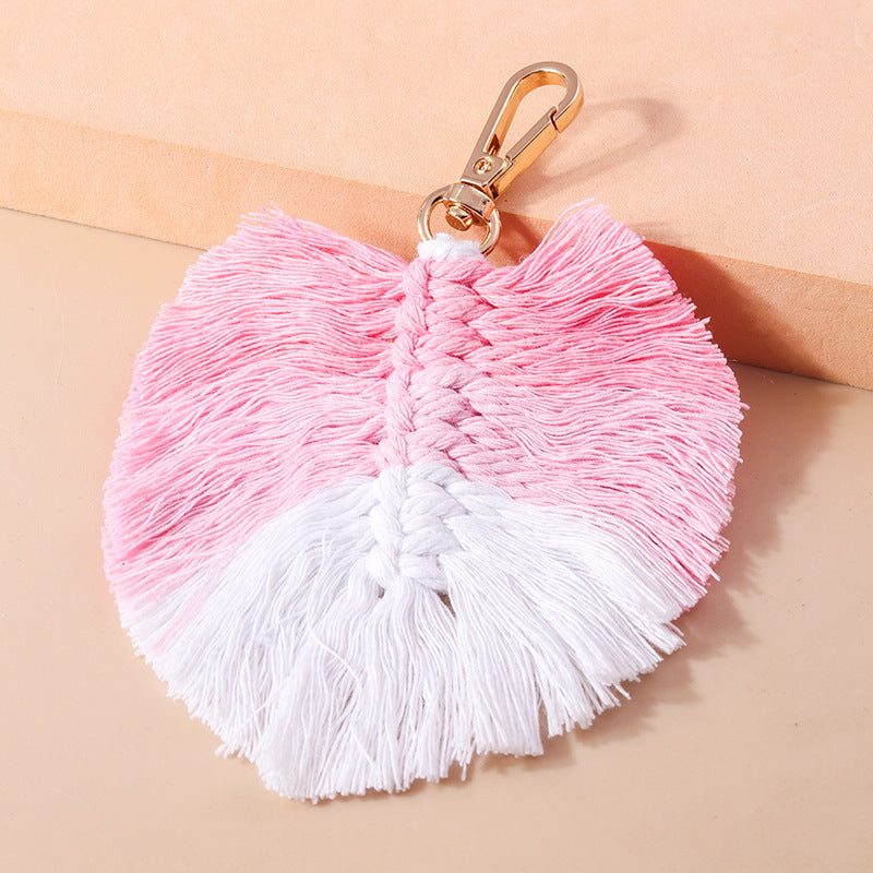 Wholesale Handwoven Colorful Banana Fan Keychain