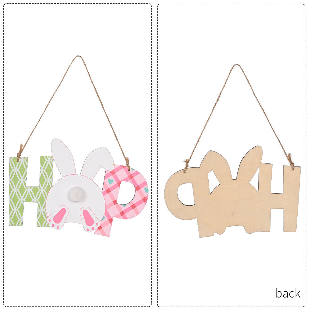 Wholesale Easter Rabbit Eggs Wooden Decorations