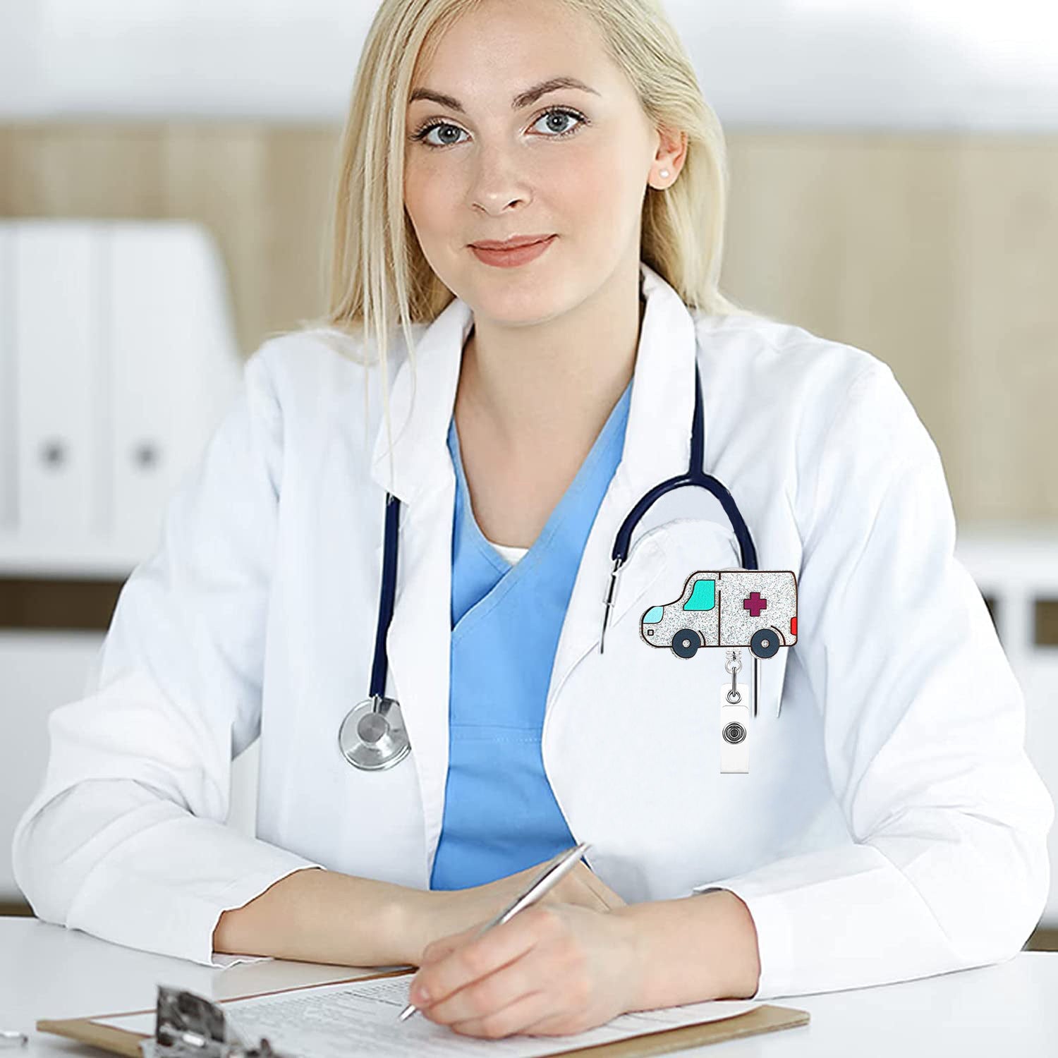 Wholesale Glitter Organ Medical Retractable Keychain