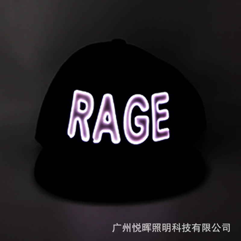 Wholesale LED stage performance electronic music festival hip-hop leisure letters luminous baseball cap