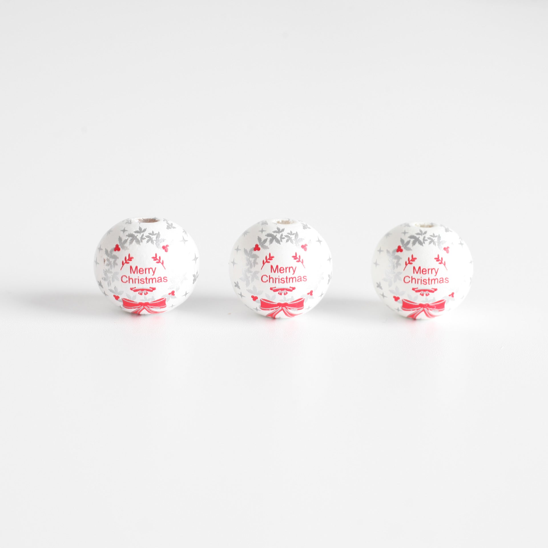 Wholesale 10pcs Christmas Theme Colorful Hemp Rope Tassel Wooden Beads