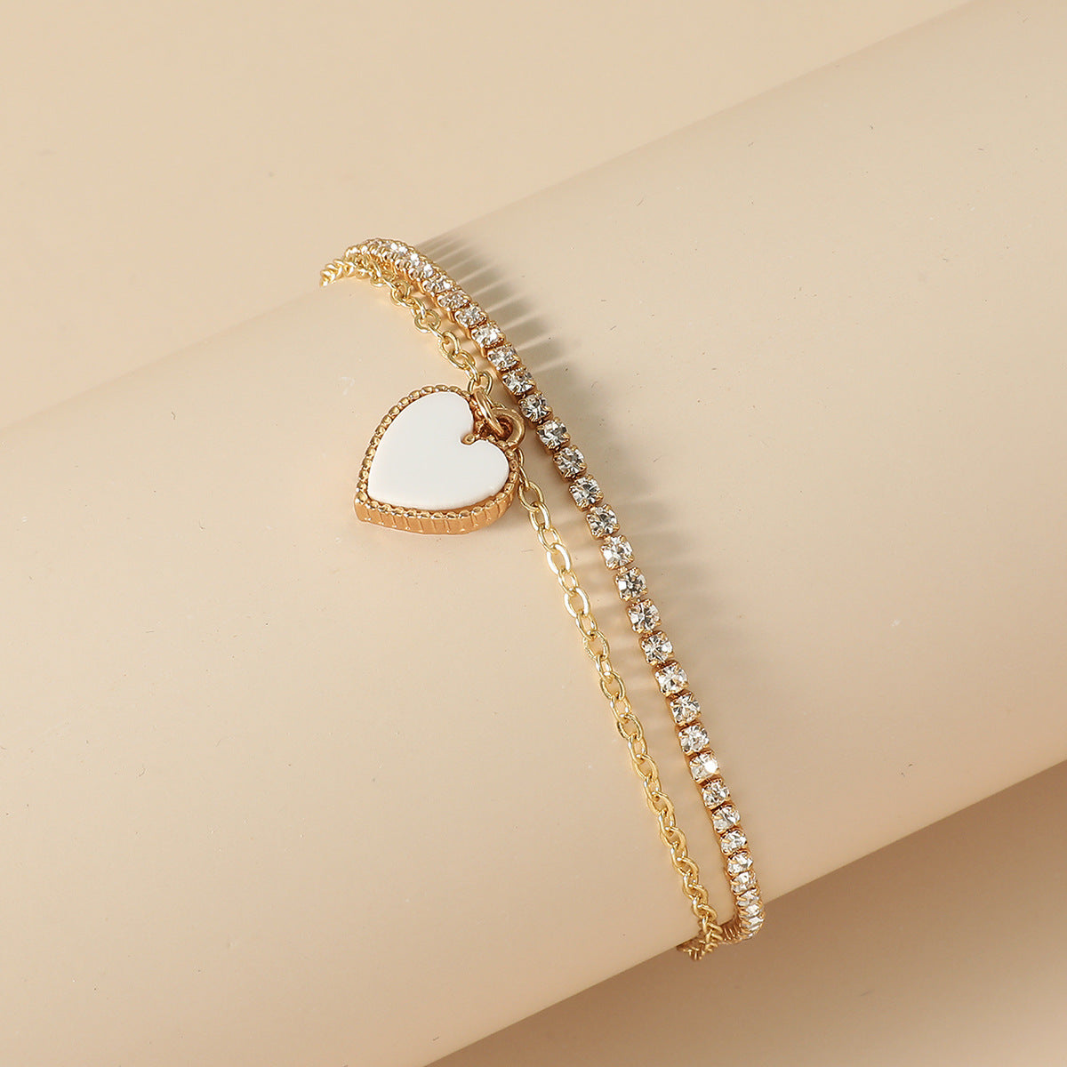 Wholesale Zircon Bracelet Set Exaggerated Geometric Beaded Thick Chain Bracelet