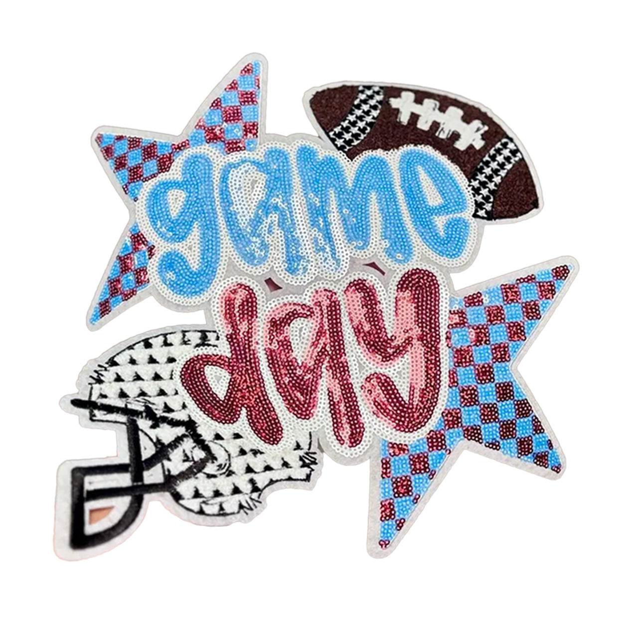 Wholesale Stylish Rugby Game Day Embroidered Patch With Hot Melt Adhesive Back For et DIY