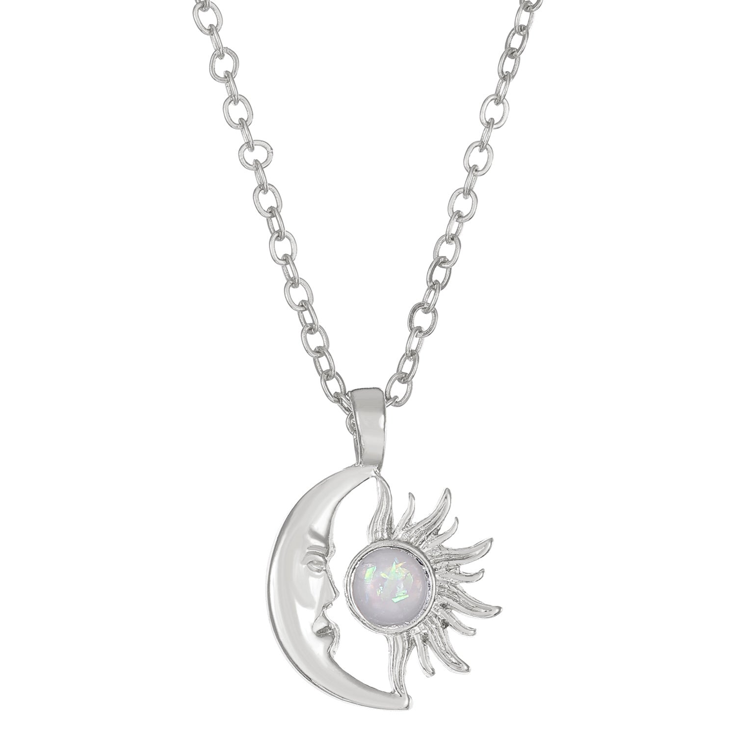 Wholesale Opal Sun Moon Alloy Necklaces