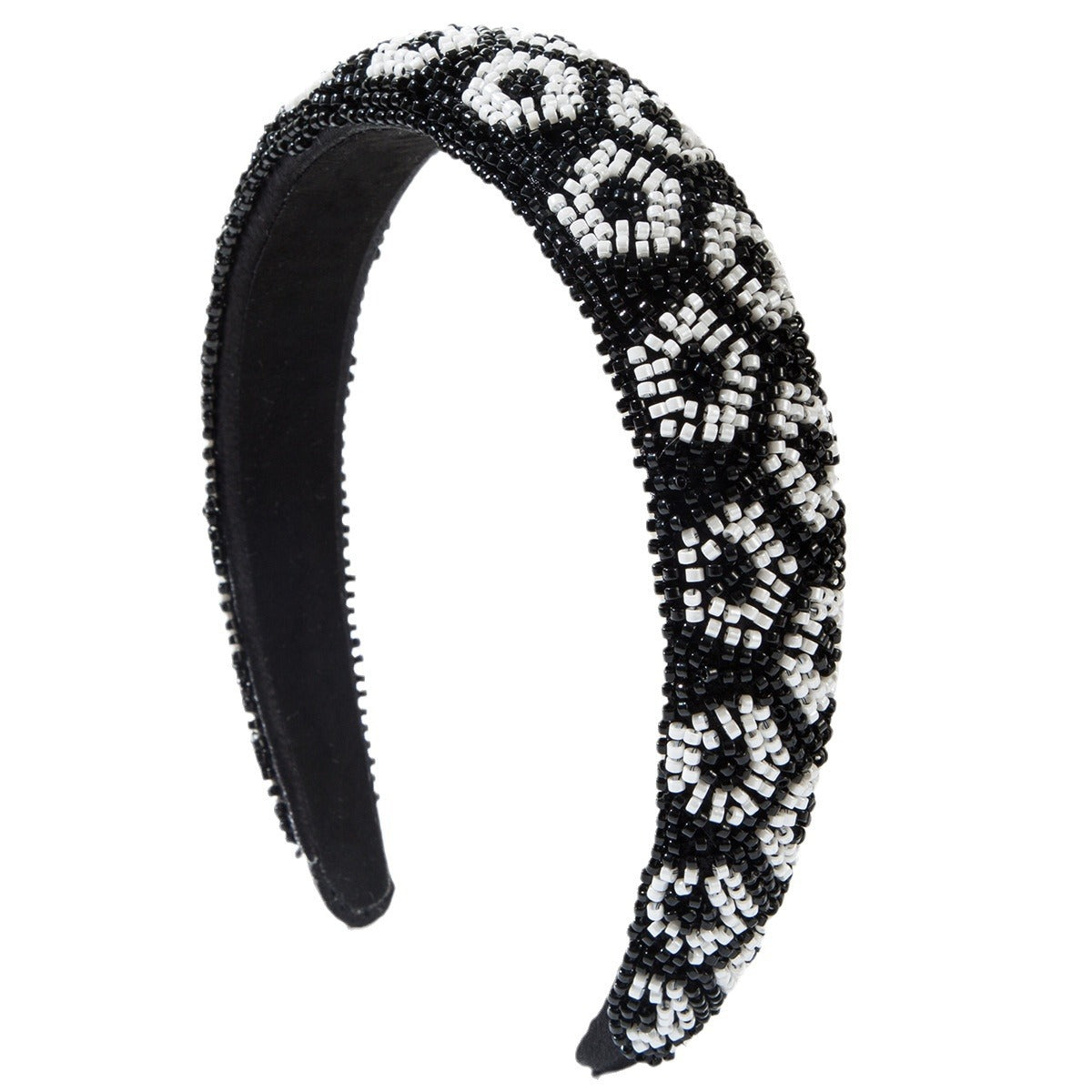 Wholesale Hand-sewn Rice Beads Heavy Shiny Personalized Leopard Pattern Headband