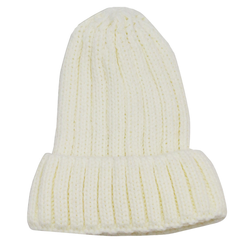 Wholesale Acrylic Solid Color Warm Knitted Hat