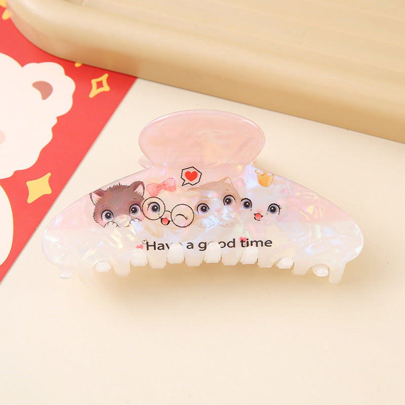 Wholesale New French Rhinestone Cat Hair Claw Clip Acrylic Hollow Women S Hair Accessory Cute Everyday Styling For Boutique Resale