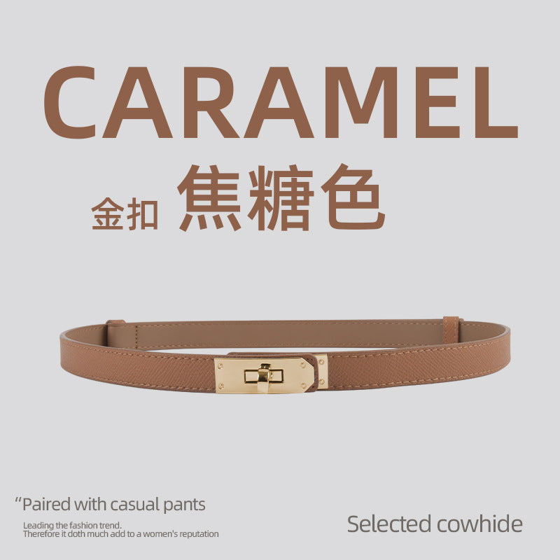 Wholesale Fine Genuine Leather Fashion Girdle Leather Belt with Dress Versatile Decoration