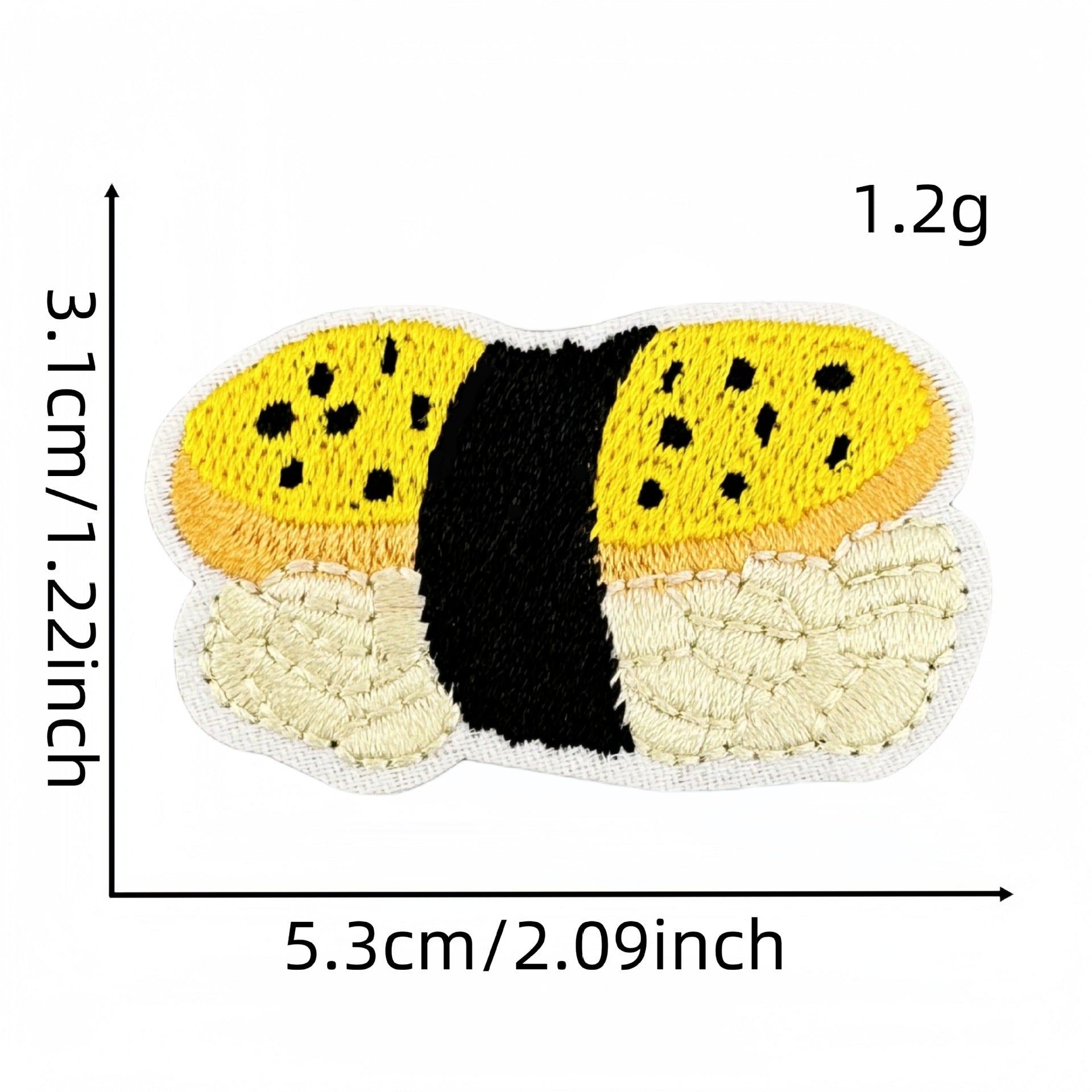 Wholesale Cartoon salmon sushi embroidery DIY Patches