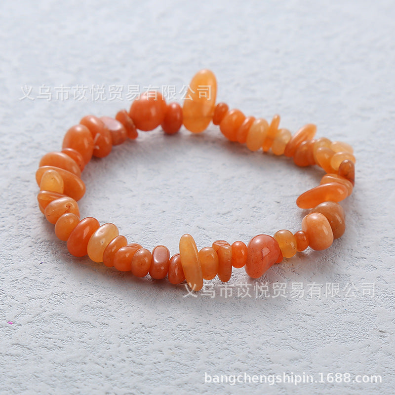 Wholesale 5pcs natural crystal gravel elastic bracelet colorful gravel bracelet