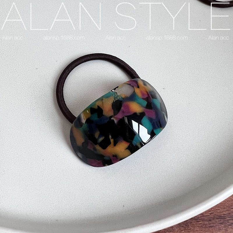 Wholesale Oval Horse Tail Ball Head Temperament Acetate Fiber Hair Scrunchies