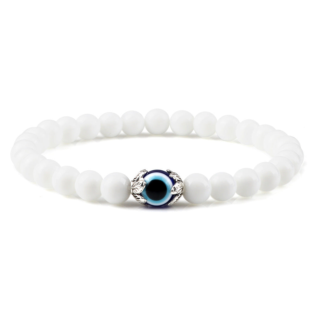 Wholesale  Devil' s Eye bracelet blue eye beads alloy flower holder bracelet