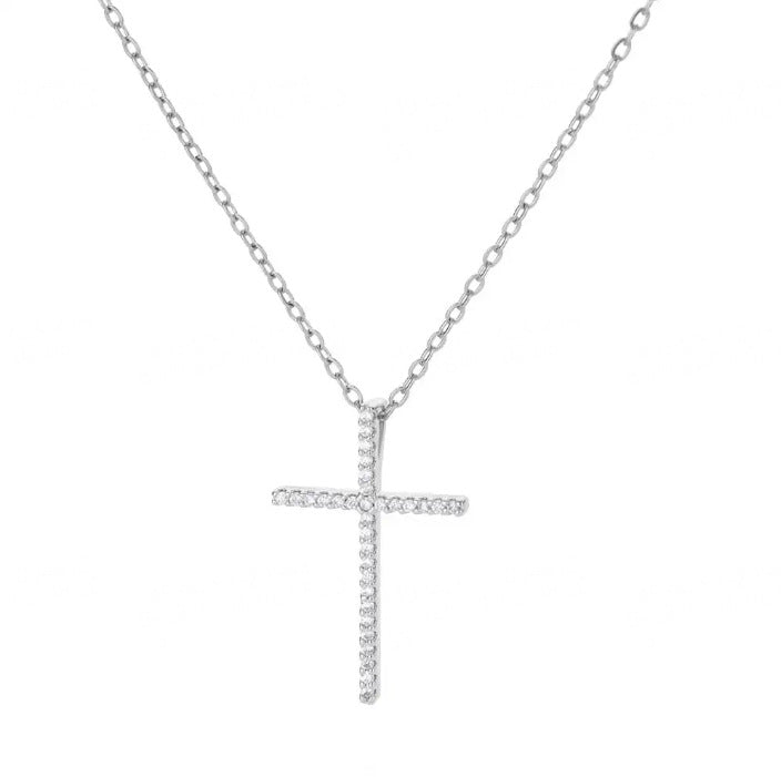 Wholesale Copper Micro-inlaid Zircon Fashion Snake Cross Necklace