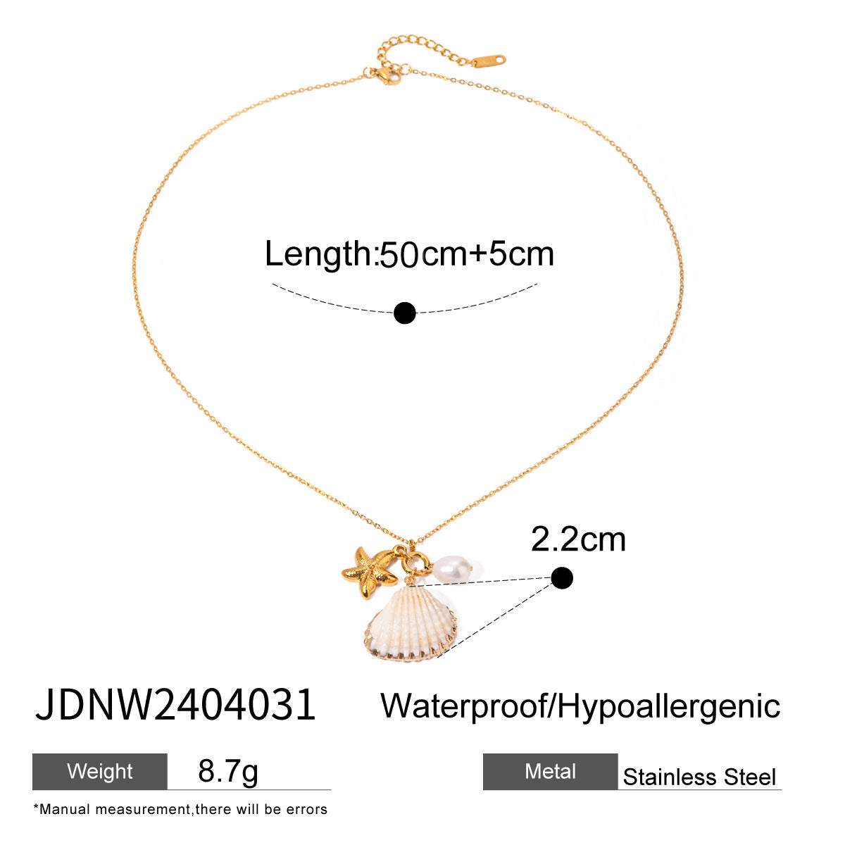 Wholesale Ocean Series Pearl Starfish Shell Necklace