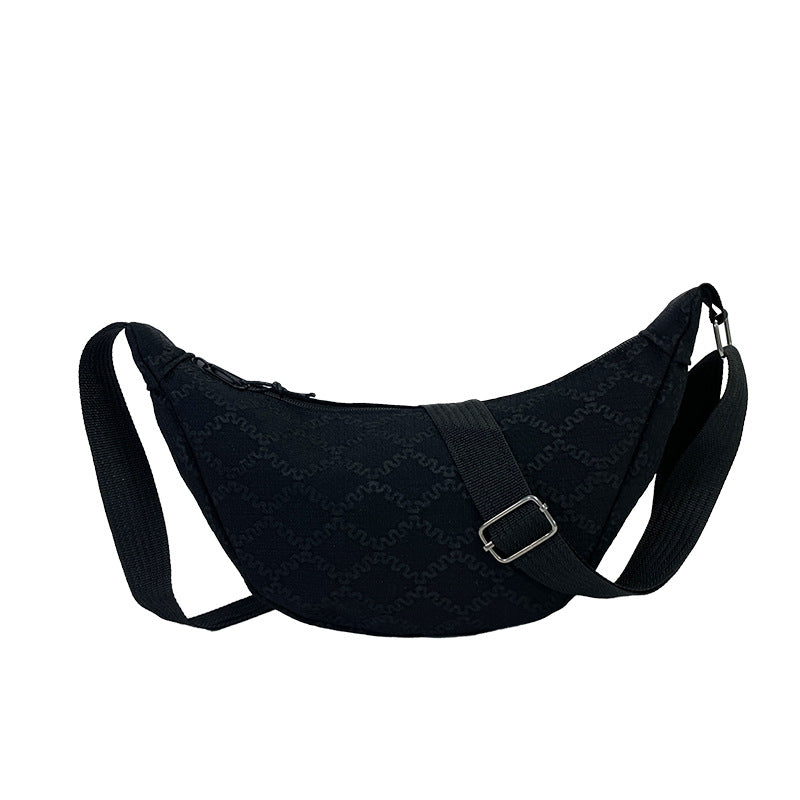 Wholesale Canvas Lingge Crossbody Bag Leisure Dumpling Bun