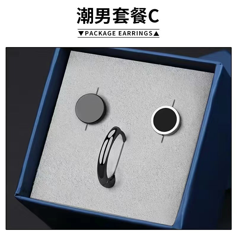 Wholesale Minimalist Titanium Steel Individual Personalized Set Trendy Earrings