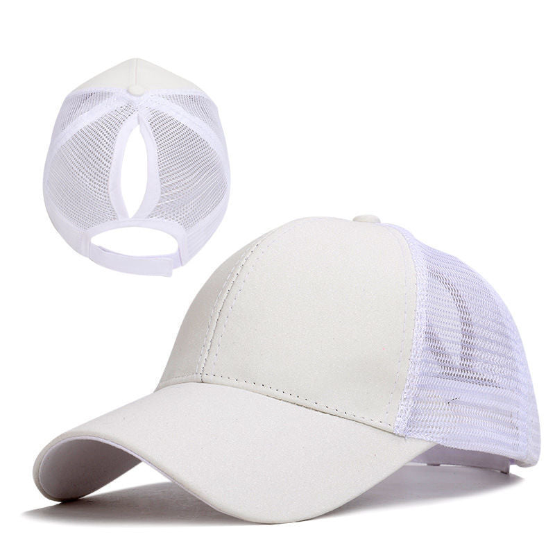 Wholesale Ponytail Sunscreen Fashion Hollow Mesh Baseball Cap
