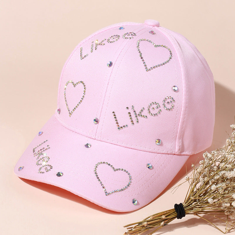 Wholesale Cotton Baseball Caps with Diamond Decorations