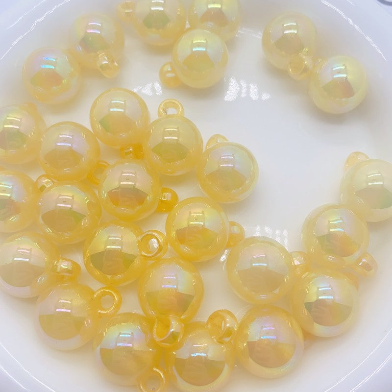 Al por mayor 10 piezas/paquete mabei luminous sirena ji agujero colgante cuentas redondas