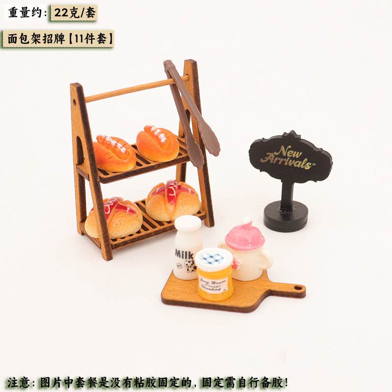 Wholesale Miniature food toy simulation bread tray kitchen prop Doll Accessories