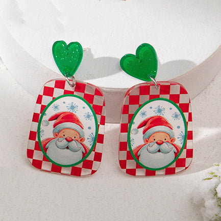 Wholesale Christmas Santa Elk Acrylic Earrings