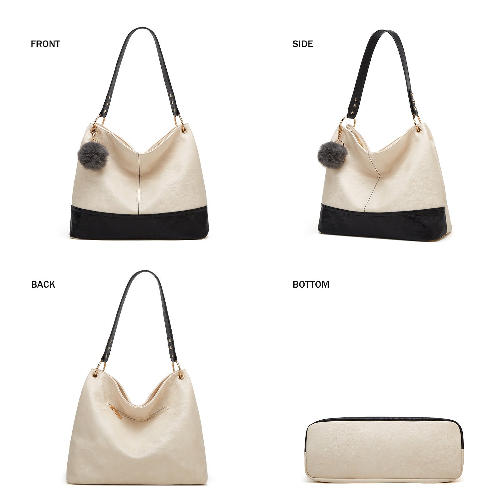 Wholesale PU Stitching Soft Leather Tote Bag