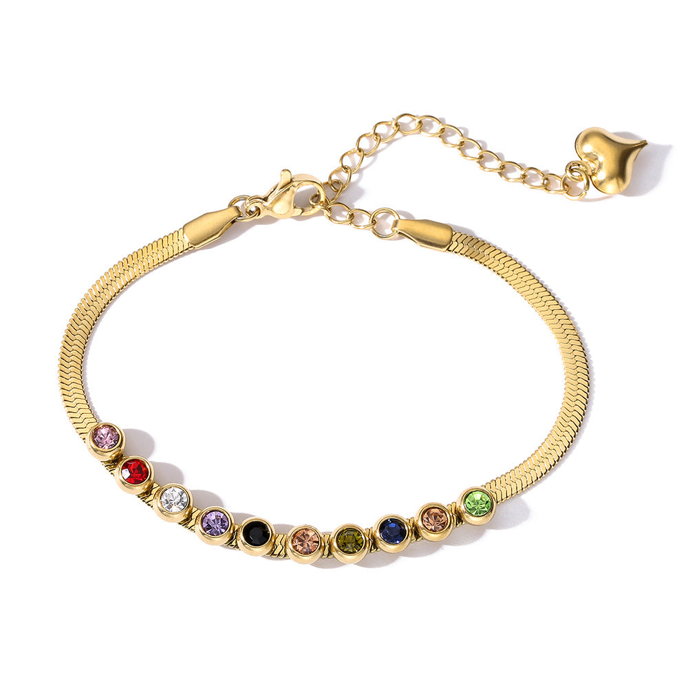 Pulsera simple de acero de titanio de circón al por mayor