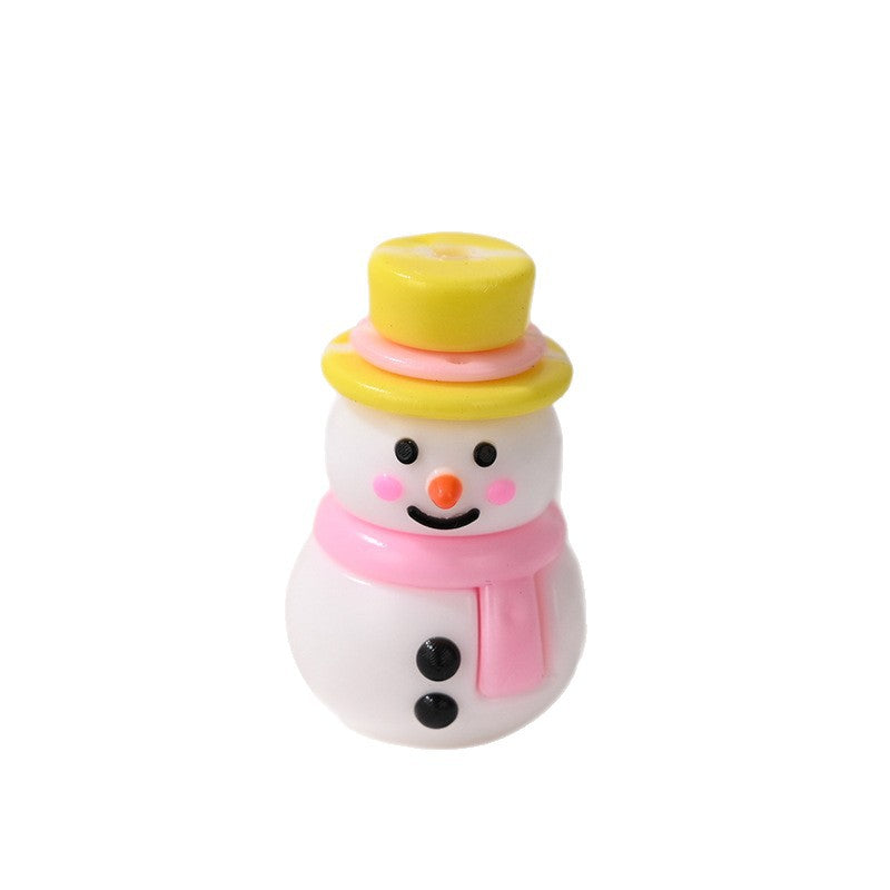 Wholesale 10pcs/pack Christmas snowman rubber beads  Christmas loose beads DIY