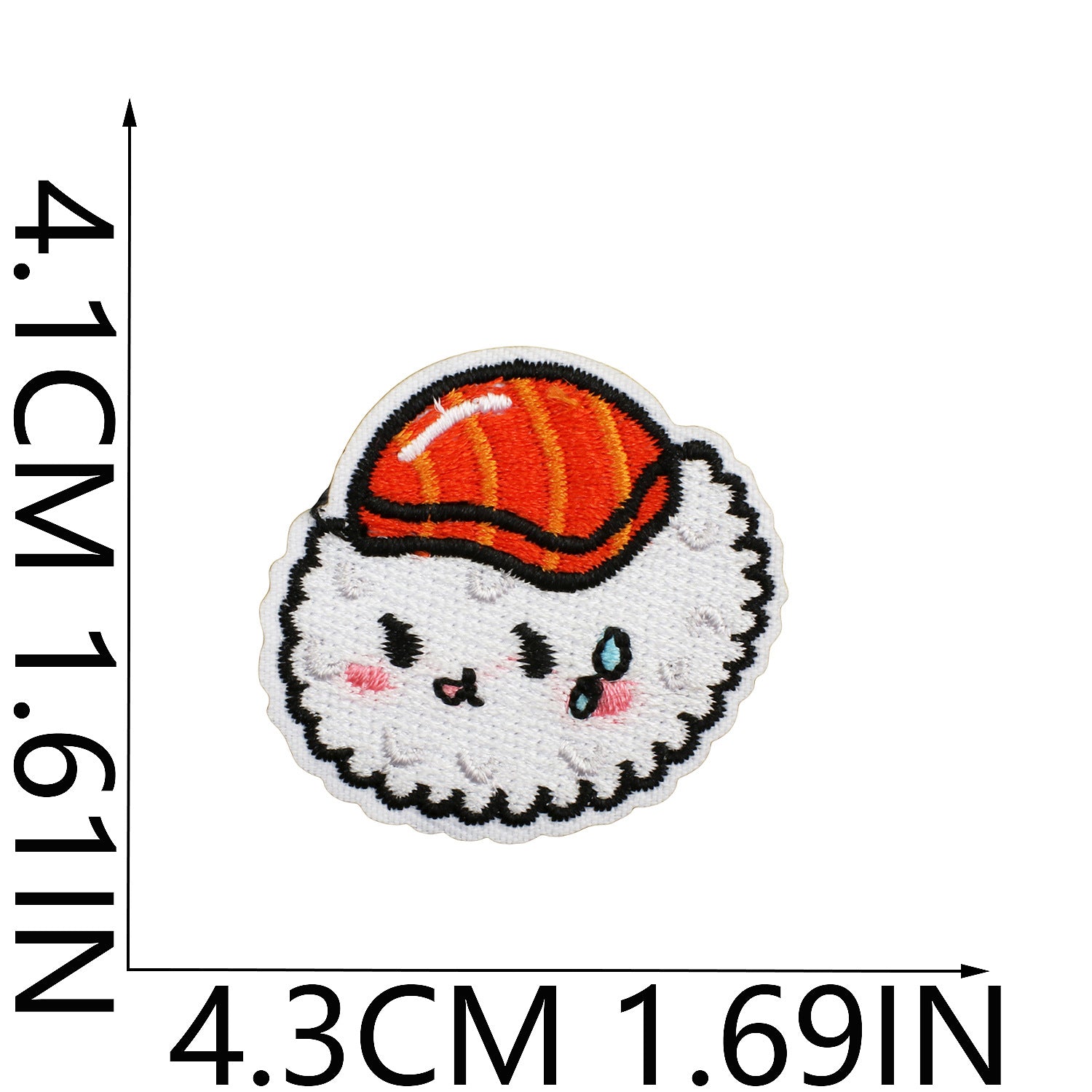 Wholesale Cartoon Salmon Sushi Embroidered Patch For Clothing DIY Decorative Accent