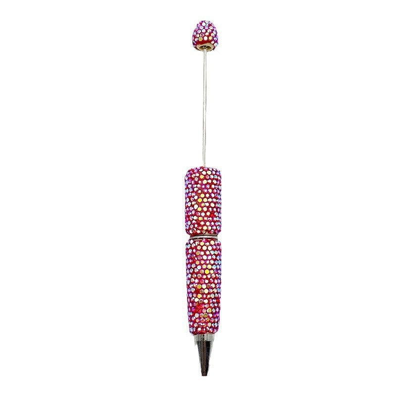 Wholesale  beadable pens DIY electroplated colorful diamond bead pen
