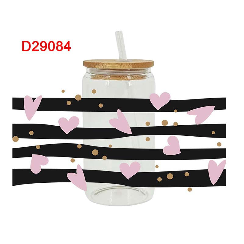 Wholesale Love Lipstick Valentine's Day 16oz Cup UV DTF Wraps
