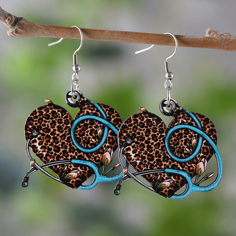 Wholesale Heart Pendant Earrings Double-Sided Earrings Gift