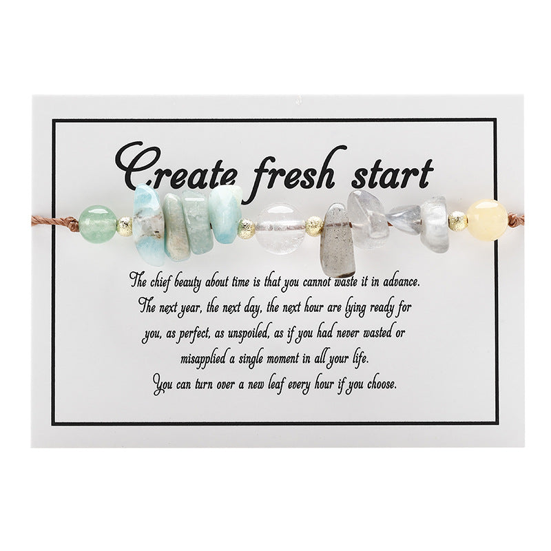 Wholesale Stone Beads Citrine Crushed Stone Round Beads Bracelet