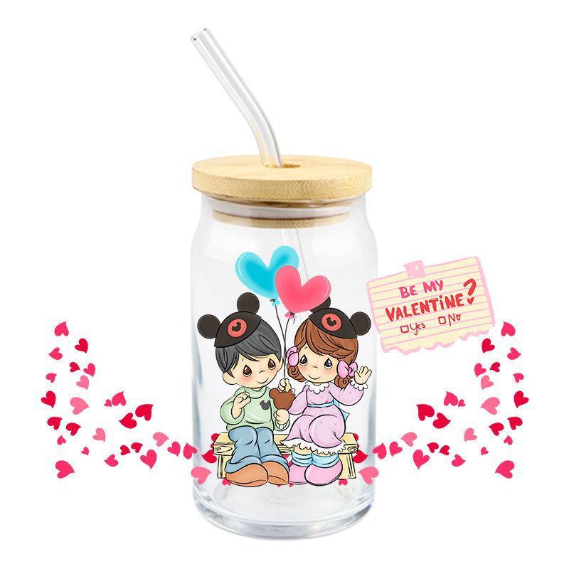 Wholesale 5pcs Cartoon Valentine' s Day  16oz Cup UV DTF Wraps OLY Exclusive